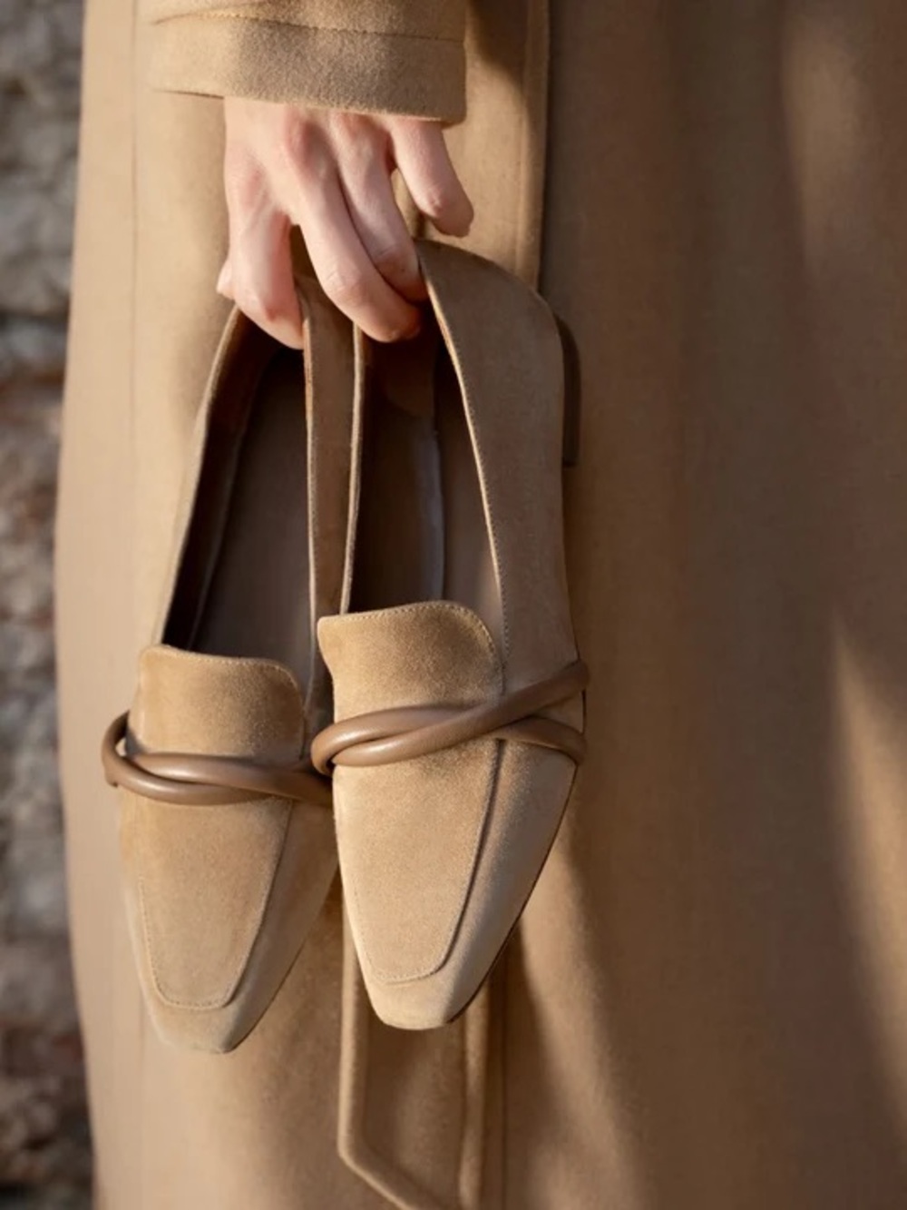 M Gemi Brenda Suede Loafers in Tan